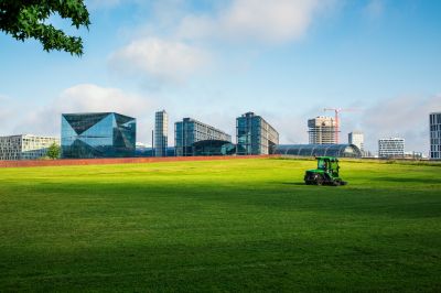 Mowing in a Commercial Landscape